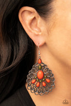 Load image into Gallery viewer, Paparazzi Peacock Prance - Orange Earrings
