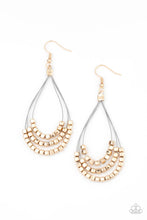 Load image into Gallery viewer, Paparazzi Off The Blocks Shimmer - Gold Earrings
