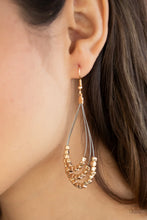 Load image into Gallery viewer, Paparazzi Off The Blocks Shimmer - Gold Earrings

