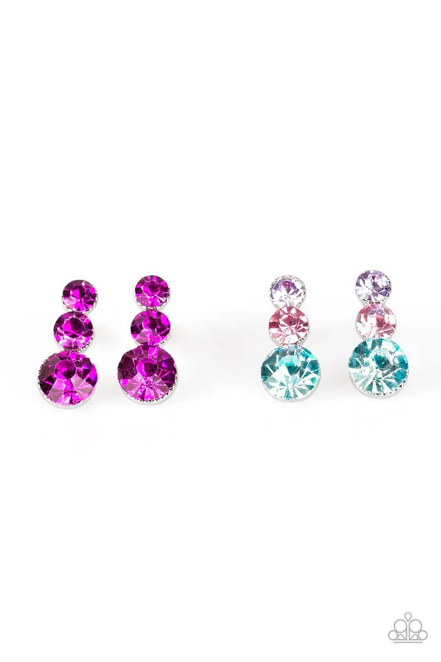 Paparazzi Triple Rhinestone Starlet Shimmer Earrings