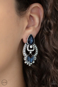 Paparazzi Glamour Gauntlet - Blue Earrings