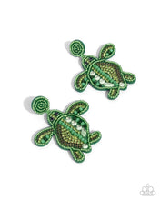 Load image into Gallery viewer, Paparazzi Turtle Tapestry - Green Earrings
