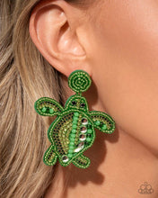 Load image into Gallery viewer, Paparazzi Turtle Tapestry - Green Earrings
