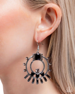 Paparazzi Concentric Conversation - Black Earrings