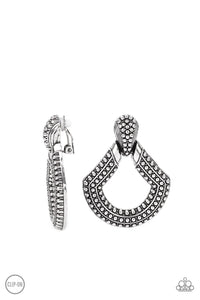 Paparazzi Better Buckle Up - Silver Earrings