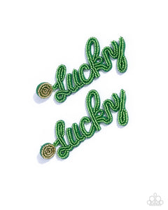 Paparazzi Lucky Legato - Green Earrings