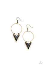 Load image into Gallery viewer, Paparazzi Sahara Shark - Brass Earrings
