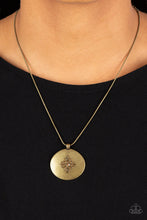Load image into Gallery viewer, Paparazzi Center Of The Cosmos - Brass Necklace
