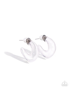 Paparazzi Clear Charm - White Earrings