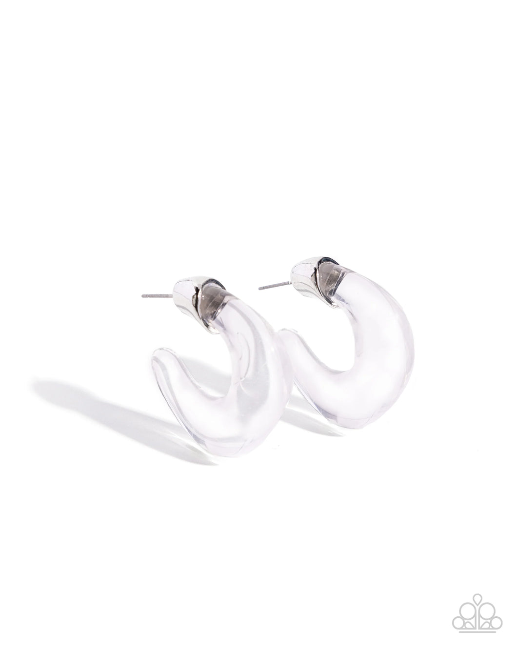 Paparazzi Clear Charm - White Earrings