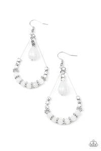 Paparazzi Lovely Lucidity - White Earrings