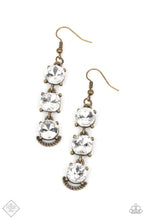 Load image into Gallery viewer, Paparazzi Determined To Dazzle - Brass Earrings

