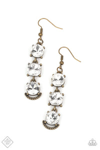 Paparazzi Determined To Dazzle - Brass Earrings