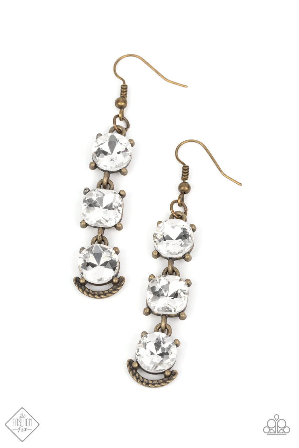 Paparazzi Determined To Dazzle - Brass Earrings