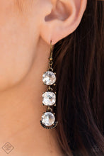 Load image into Gallery viewer, Paparazzi Determined To Dazzle - Brass Earrings
