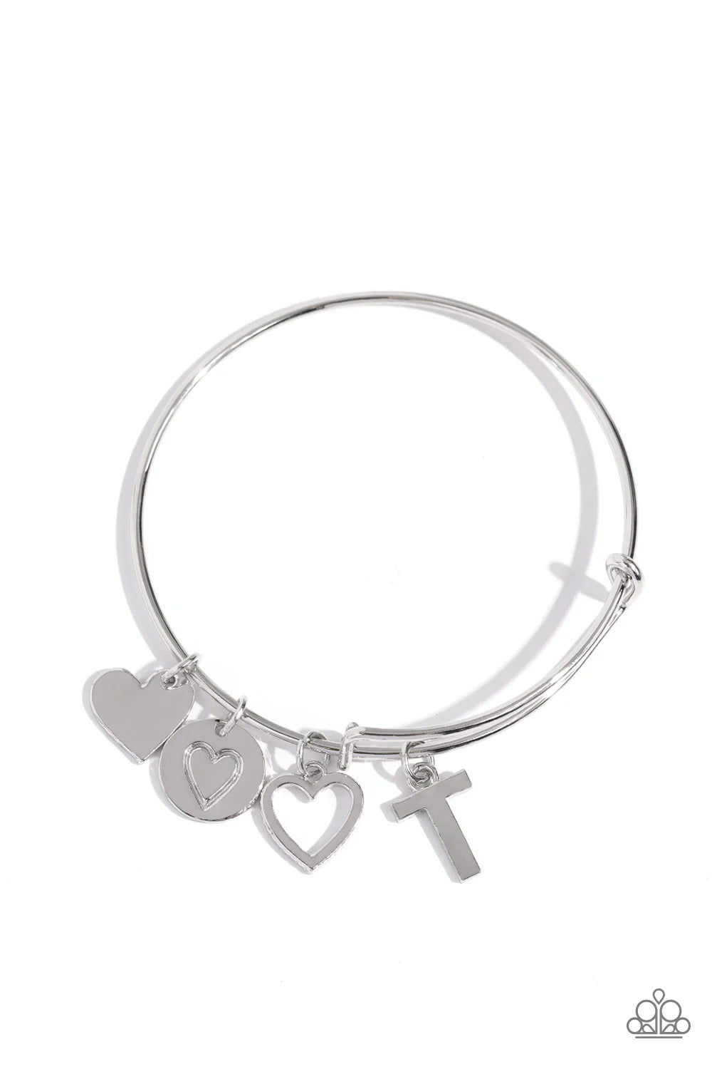 Paparazzi Making It INITIAL T - Silver Bracelet