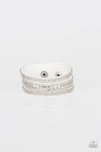 Load image into Gallery viewer, Paparazzi Rollin In Rhinestones - White Bracelet
