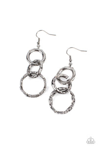 Paparazzi Shameless Shine - Black Earrings