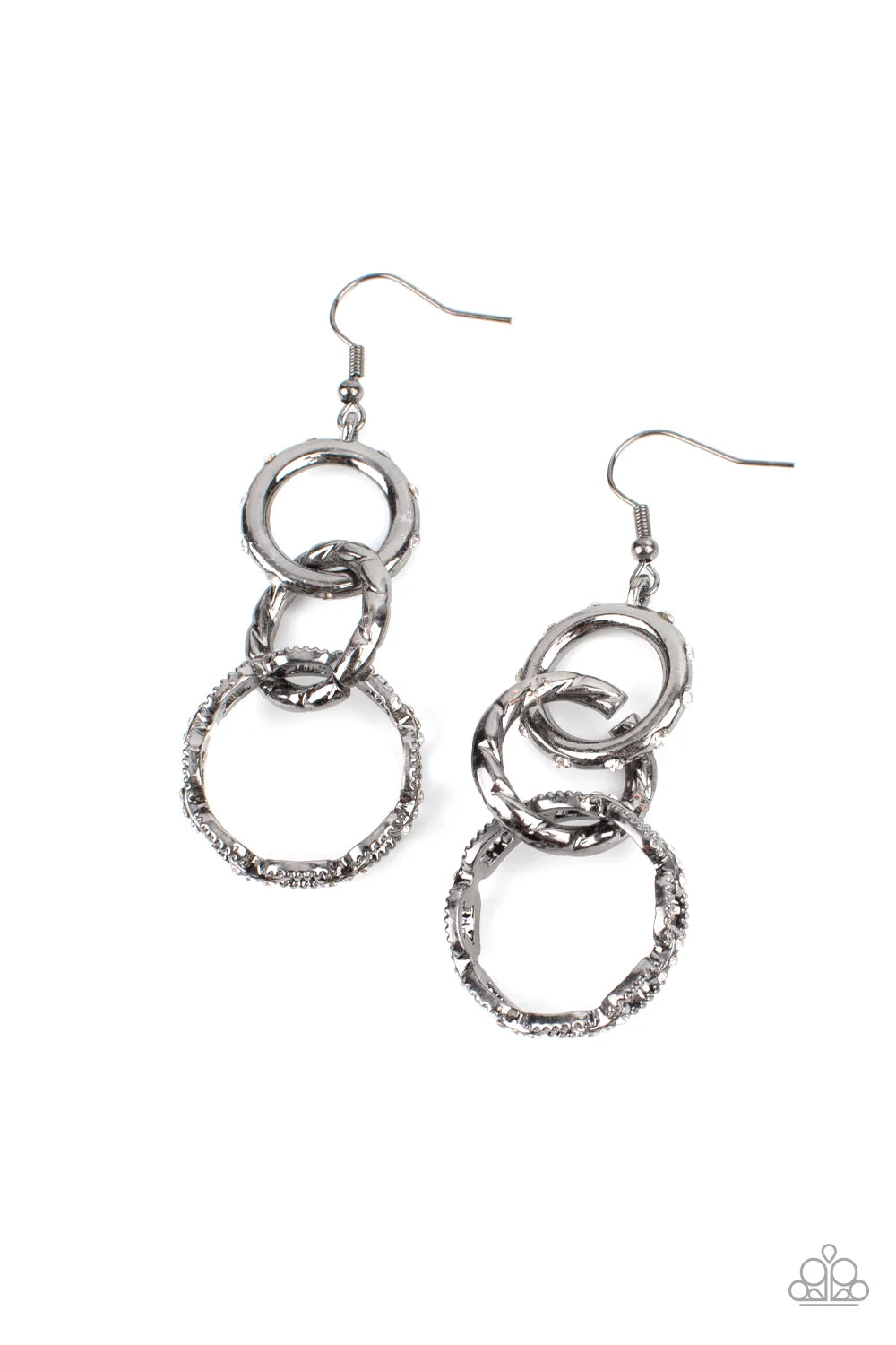 Paparazzi Shameless Shine - Black Earrings