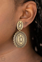 Load image into Gallery viewer, Paparazzi Ageless Artifact - Brass Earrings
