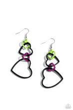 Load image into Gallery viewer, Paparazzi Cascading Crush - Black Earrings
