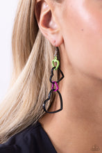 Load image into Gallery viewer, Paparazzi Cascading Crush - Black Earrings
