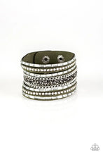 Load image into Gallery viewer, Paparazzi Rhinestone Rumble - Green Bracelet
