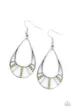 Load image into Gallery viewer, Paparazzi Line Crossing Sparkle - Green Earrings
