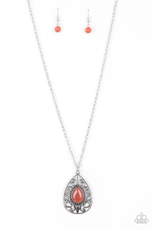 Paparazzi Modern Majesty - Orange Necklace