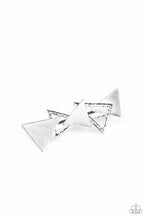 Load image into Gallery viewer, Paparazzi Know All The Triangles - Silver Hair Accessory
