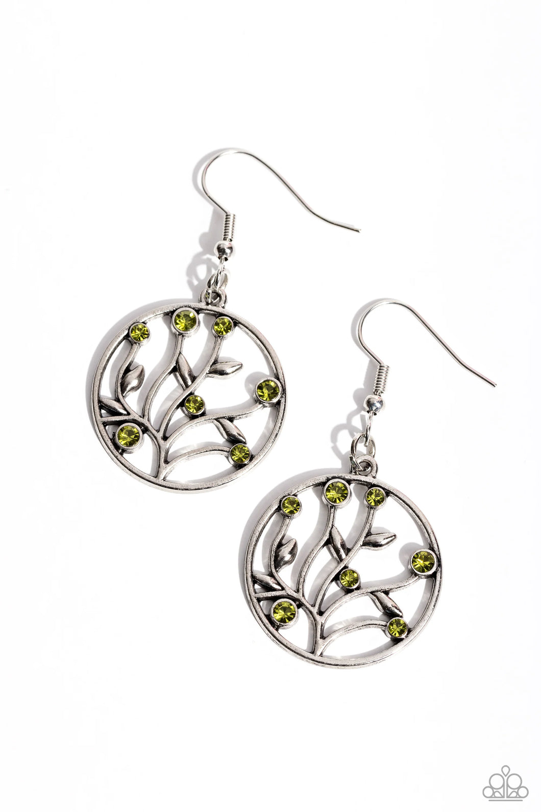 Paparazzi Bedazzlingly Branching - Green Earrings