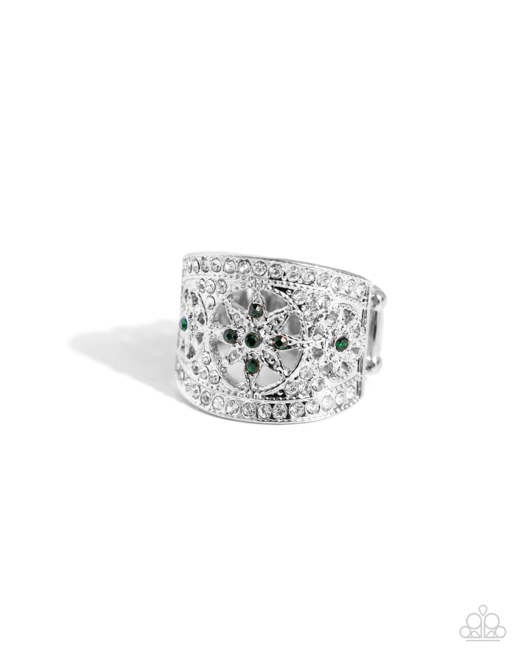 Paparazzi Gilded Glitz - Green Ring
