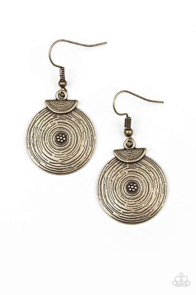 Paparazzi Lily Of Nile - Brass Earrings