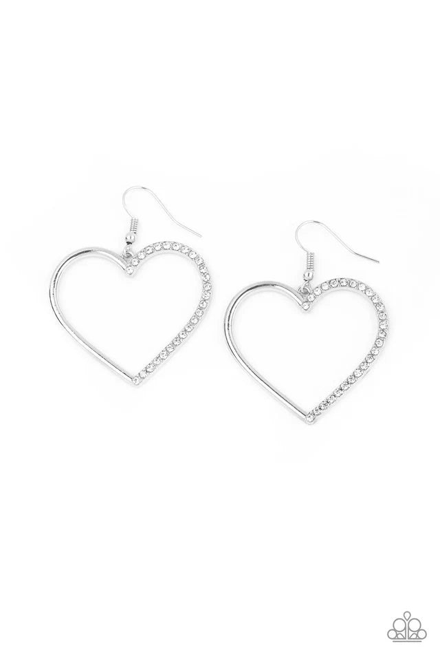 Paparazzi First Date Dazzle - White Earrings