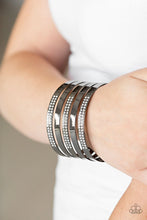 Load image into Gallery viewer, Paparazzi Big Time Shine - Black Bracelet
