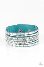 Load image into Gallery viewer, Paparazzi Rebel In Rhinestones - Blue Bracelet
