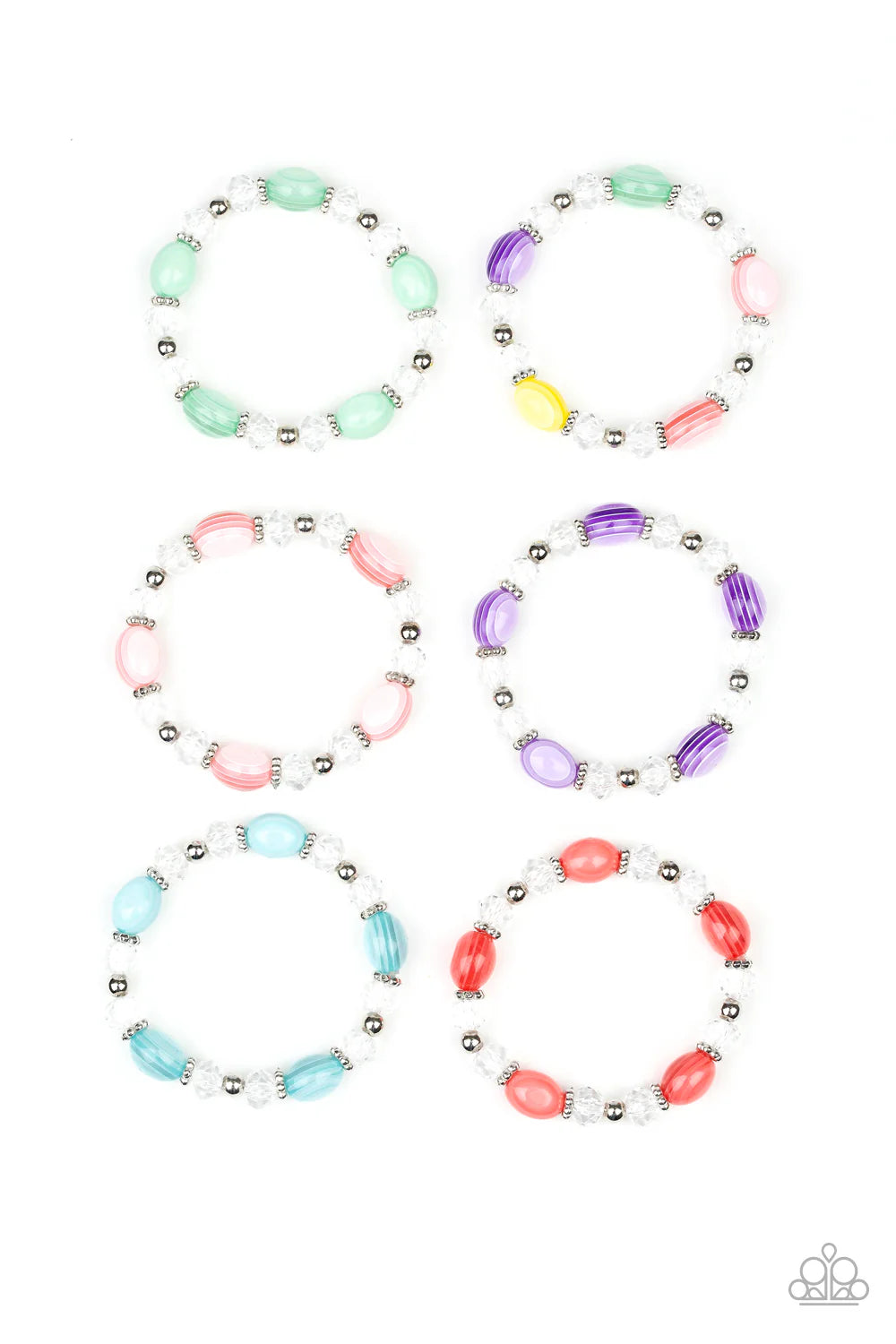 Paparazzi Multi Color Striped Starlet Shimmer Bracelets