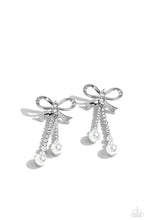 Load image into Gallery viewer, Paparazzi Bodacious Bow - White Earrings
