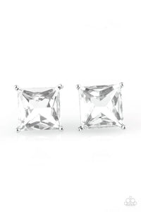 Paparazzi The Big Bang - White Earrings