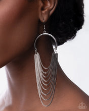 Load image into Gallery viewer, Paparazzi Focused Fringe - Black Earrings
