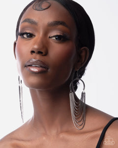 Paparazzi Focused Fringe - Black Earrings