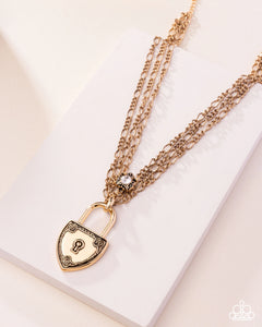 Paparazzi LOCK Show - Gold Necklace