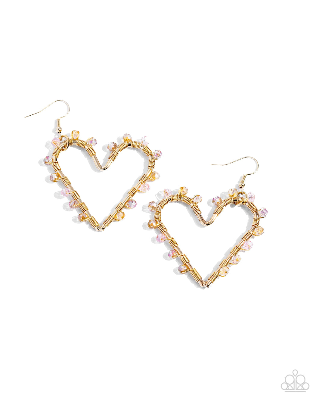 Paparazzi HEART Of Your World - Gold Earrings
