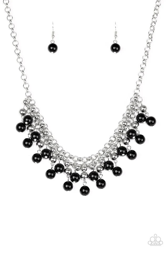 Paparazzi Friday Night Fringe - Black Necklace