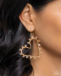 Paparazzi HEART Of Your World - Gold Earrings