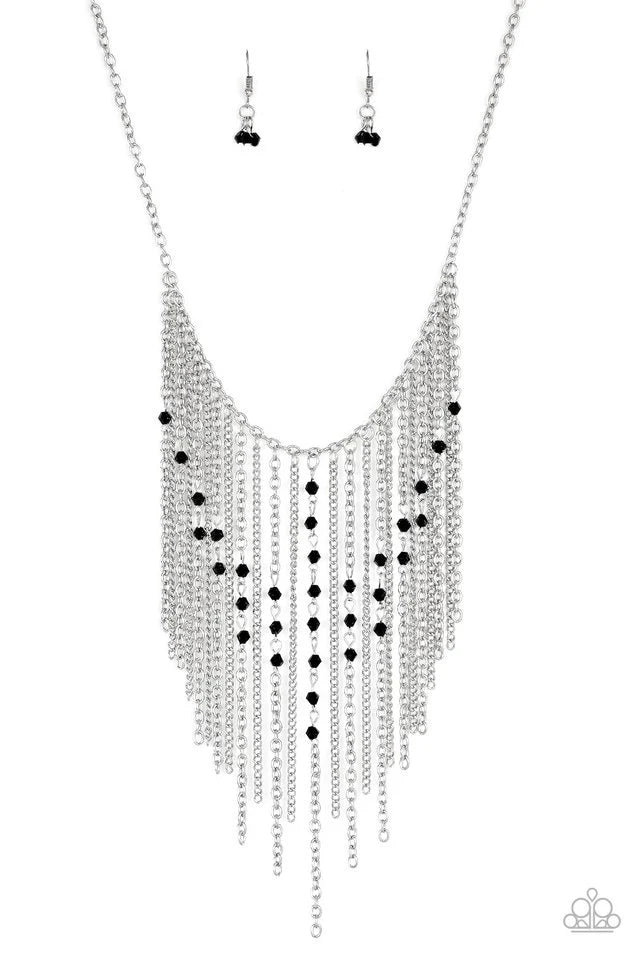 Paparazzi First Class Fringe - Black Necklace