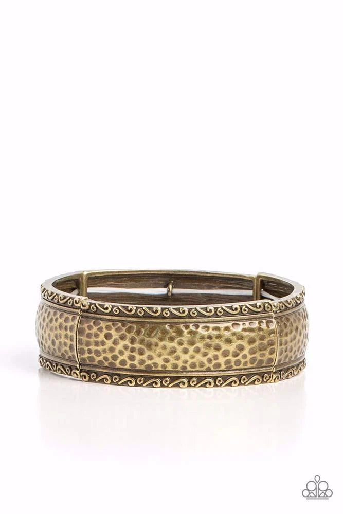 Paparazzi Textile Tenor - Brass Bracelet