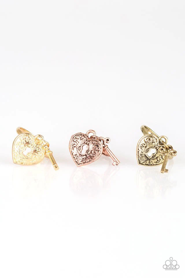 Paparazzi Heart Key Starlet Shimmer Rings