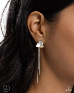 Paparazzi Candescent Class - White Earrings