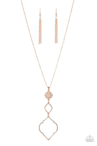 Paparazzi Marrakesh Mystery - Rose Gold Necklace